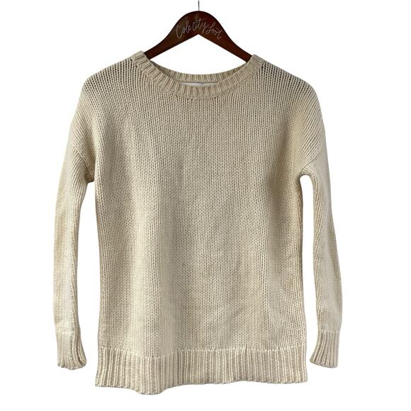 Cashmere 360 White Knit Sweater 100% Cashmere Pullover XS - Picture 1 of 5